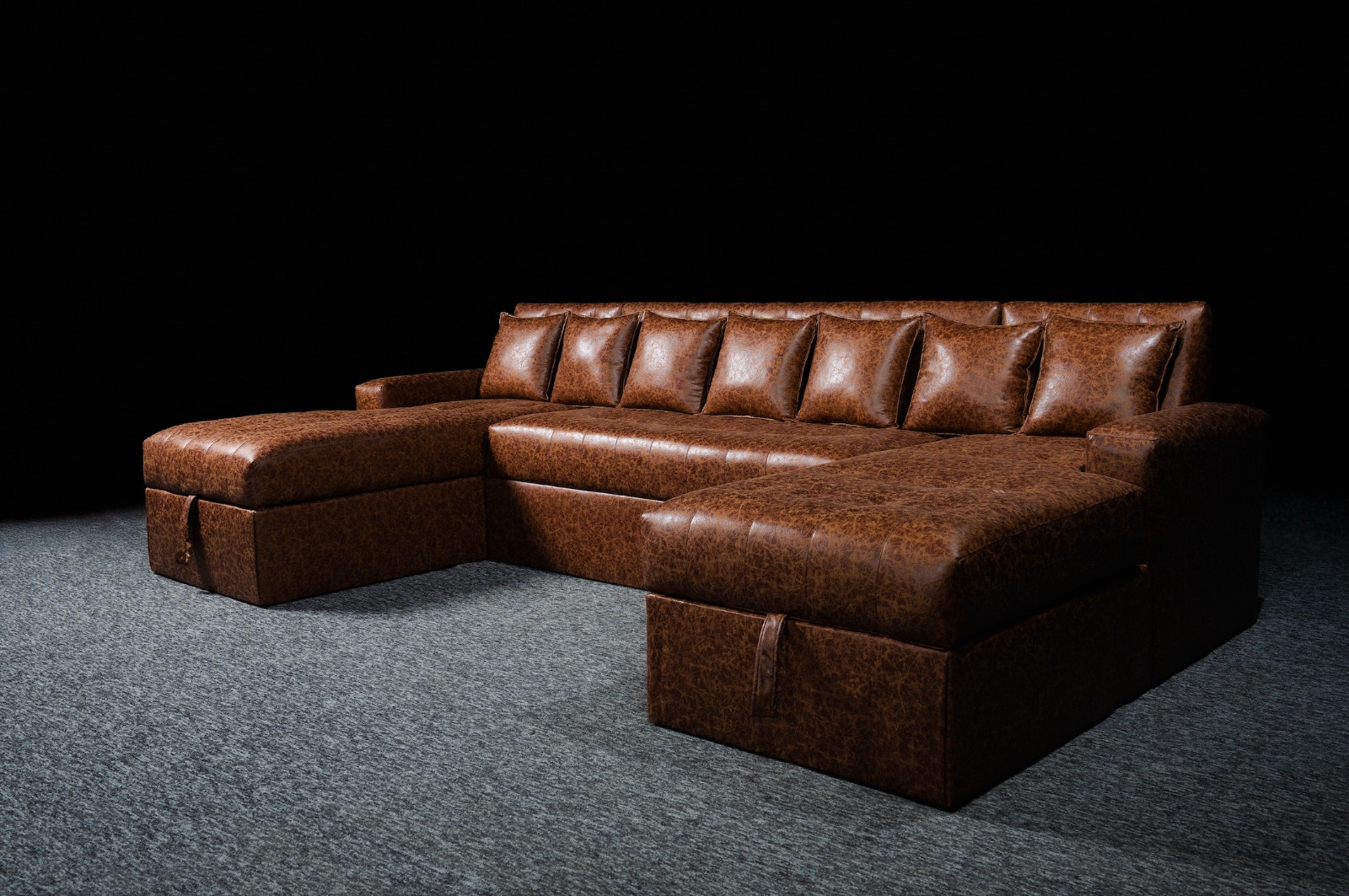 Sofa U Georgia con asiento extensible y doble baúl - Image 2