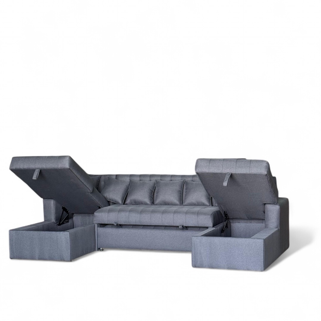 Sofa U Georgia con asiento extensible y doble baúl - Image 5