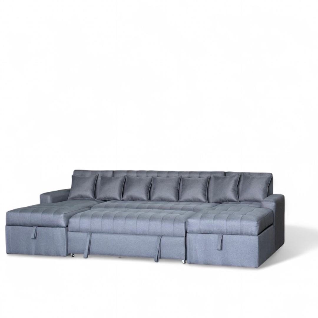 Sofa U Georgia con asiento extensible y doble baúl - Image 6